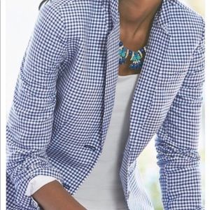 Talbots gingham checked blazer